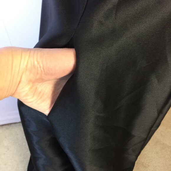 New! Adrianna Papell Arcadia High Low Ball Gown Dress 16 Womans Black Pocket - Picture 2 of 13